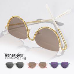 Sparkle Cateye Gold Glasses1