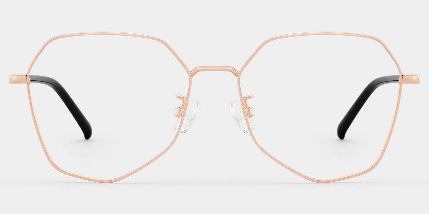 Bivins Geometric Gold Thin Frame Glasses | ZEELOOL Canada0