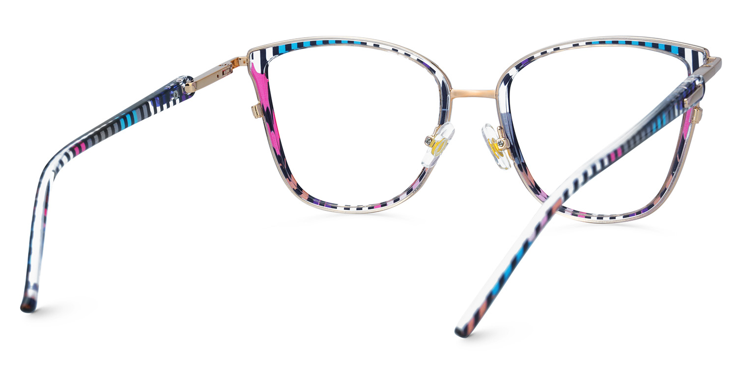 Marisa Cateye Blue Purple Stripe Glasses4