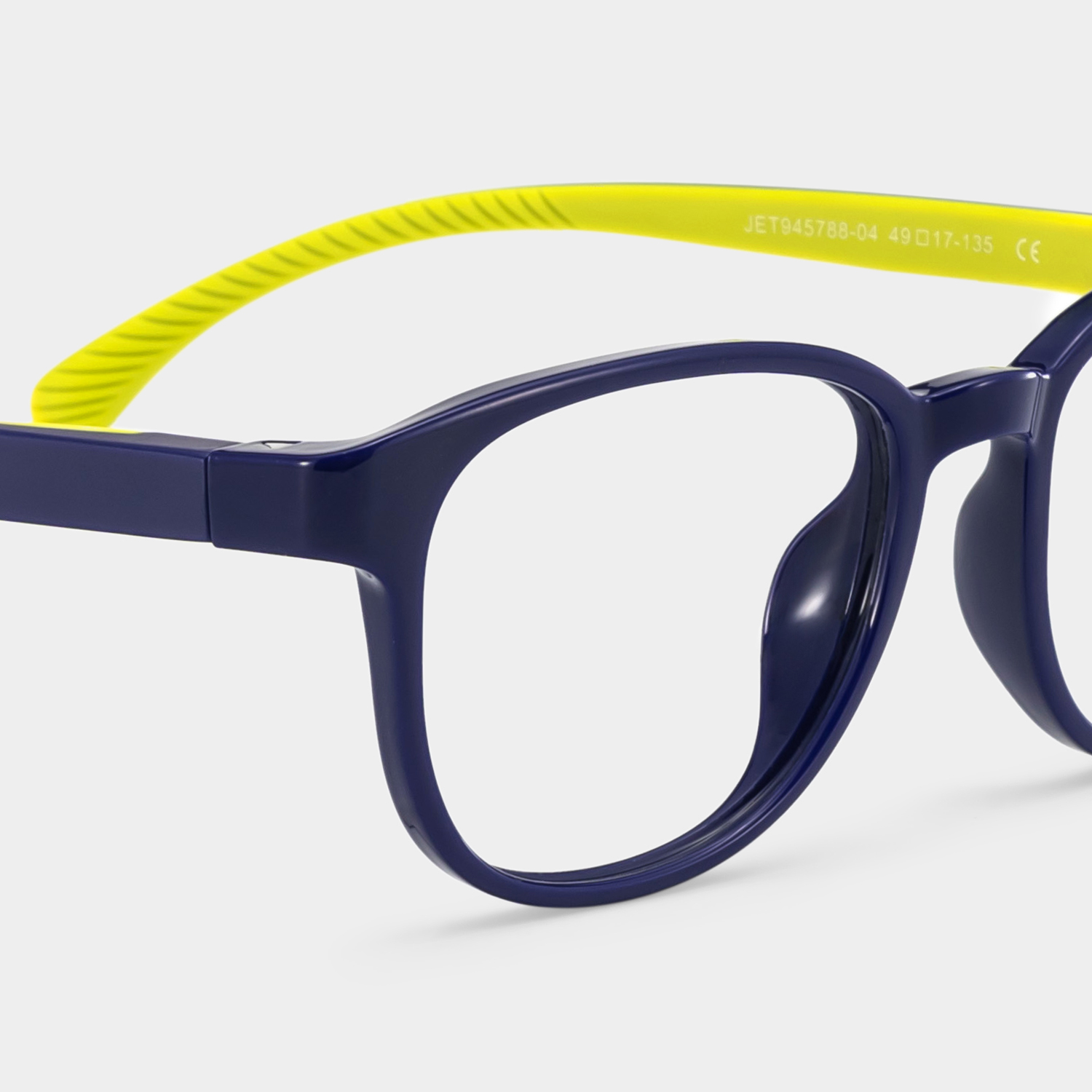 Dale Round Black Yellow Frame Eyeglasses for Pre-tweens4