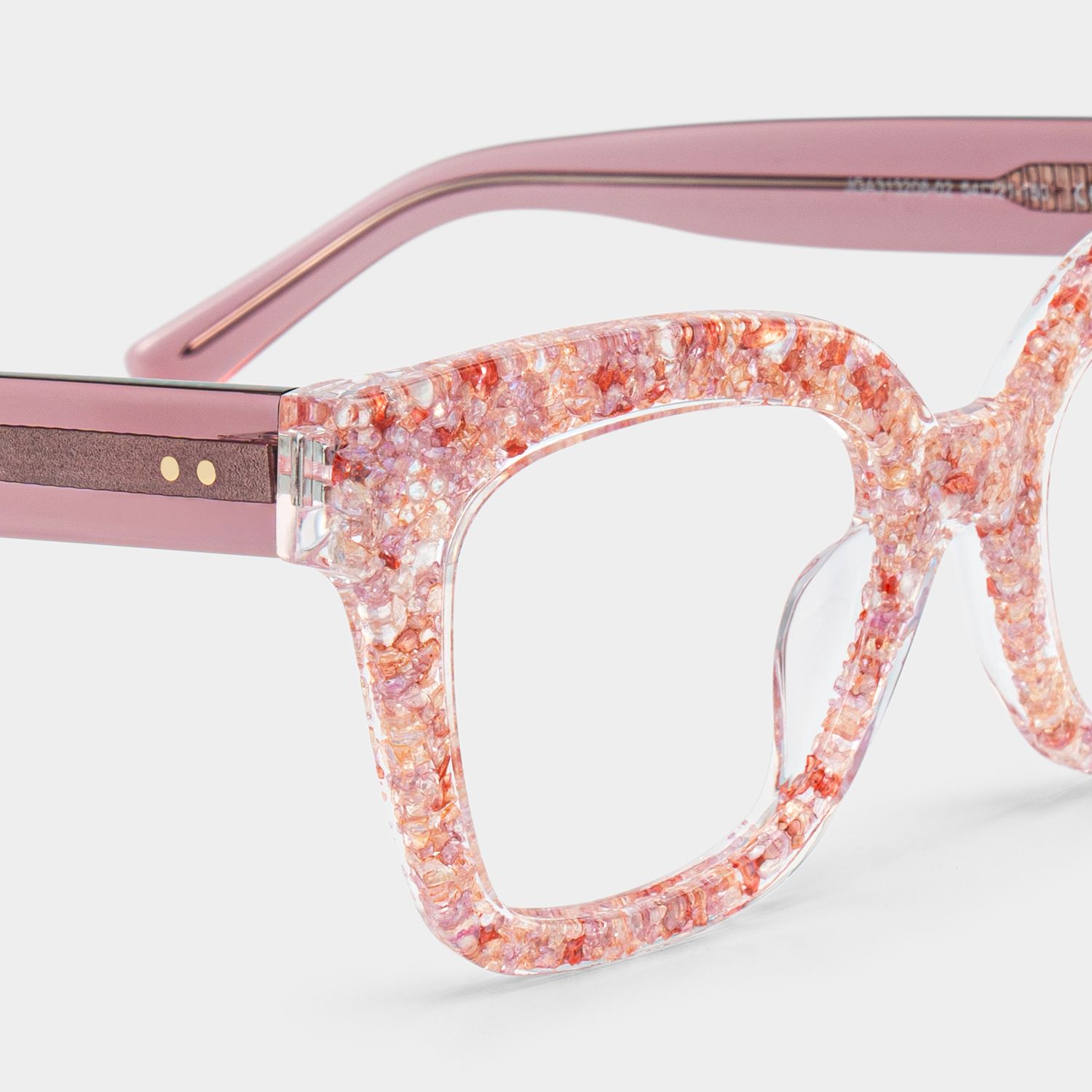 Renata Square Pink Glitter Glasses Frames for Women | ZEELOOL5