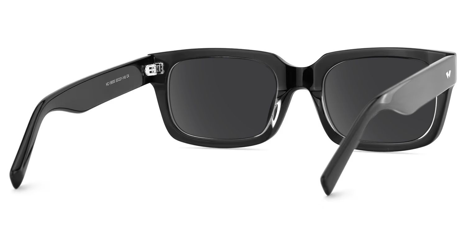 Designer Rectangular Glasses with Clear Rim of Black Frame4