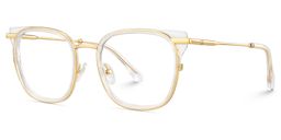 Cameron Square Clear Gold Glasses3