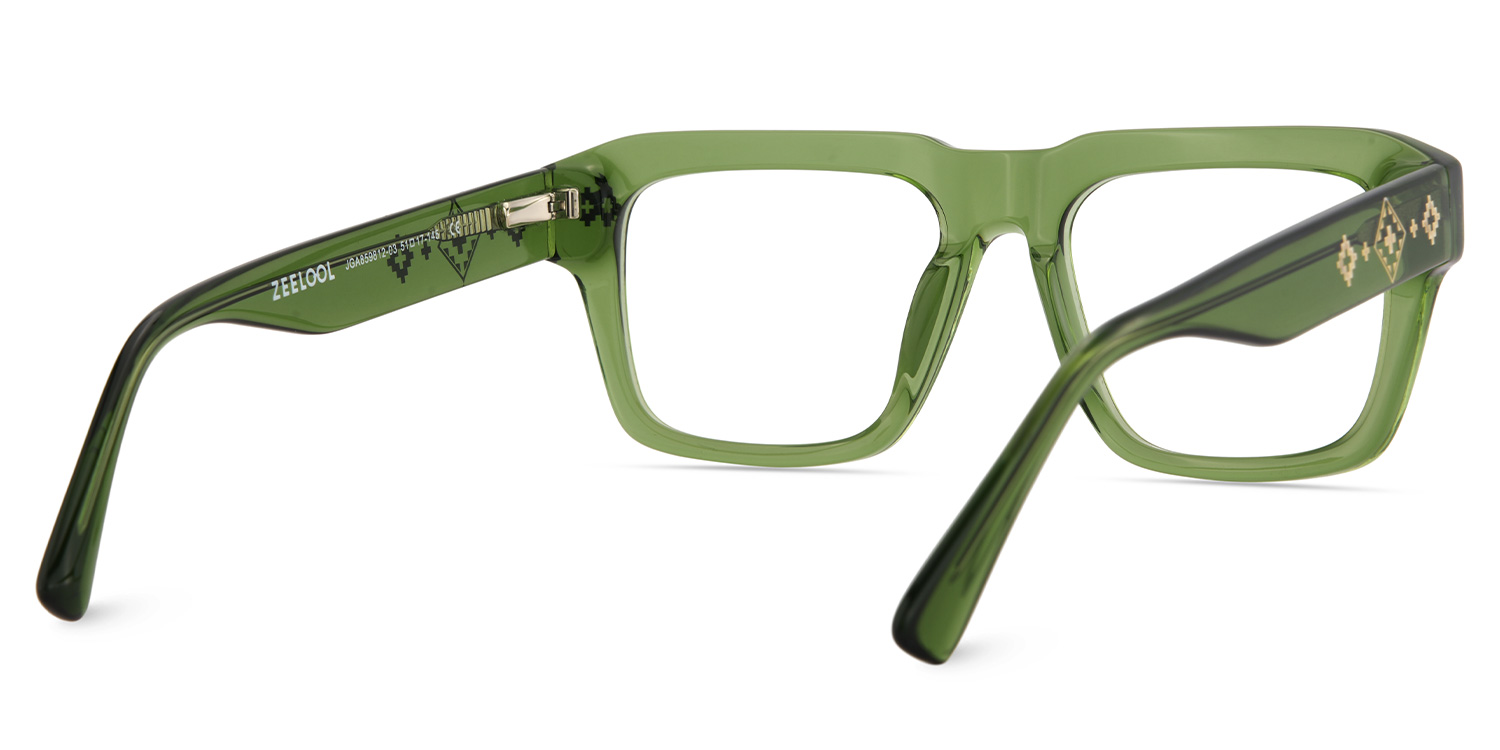 Ramdass Green Rectangle Prescription Glasses | ZEELOOL Canada5