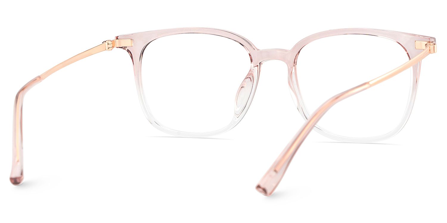 Cora Square Pink Frame Eyeglasses for Woman| ZEELOOL Canada5