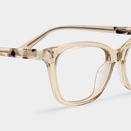 Cassia Beige Rectangle Glasses5