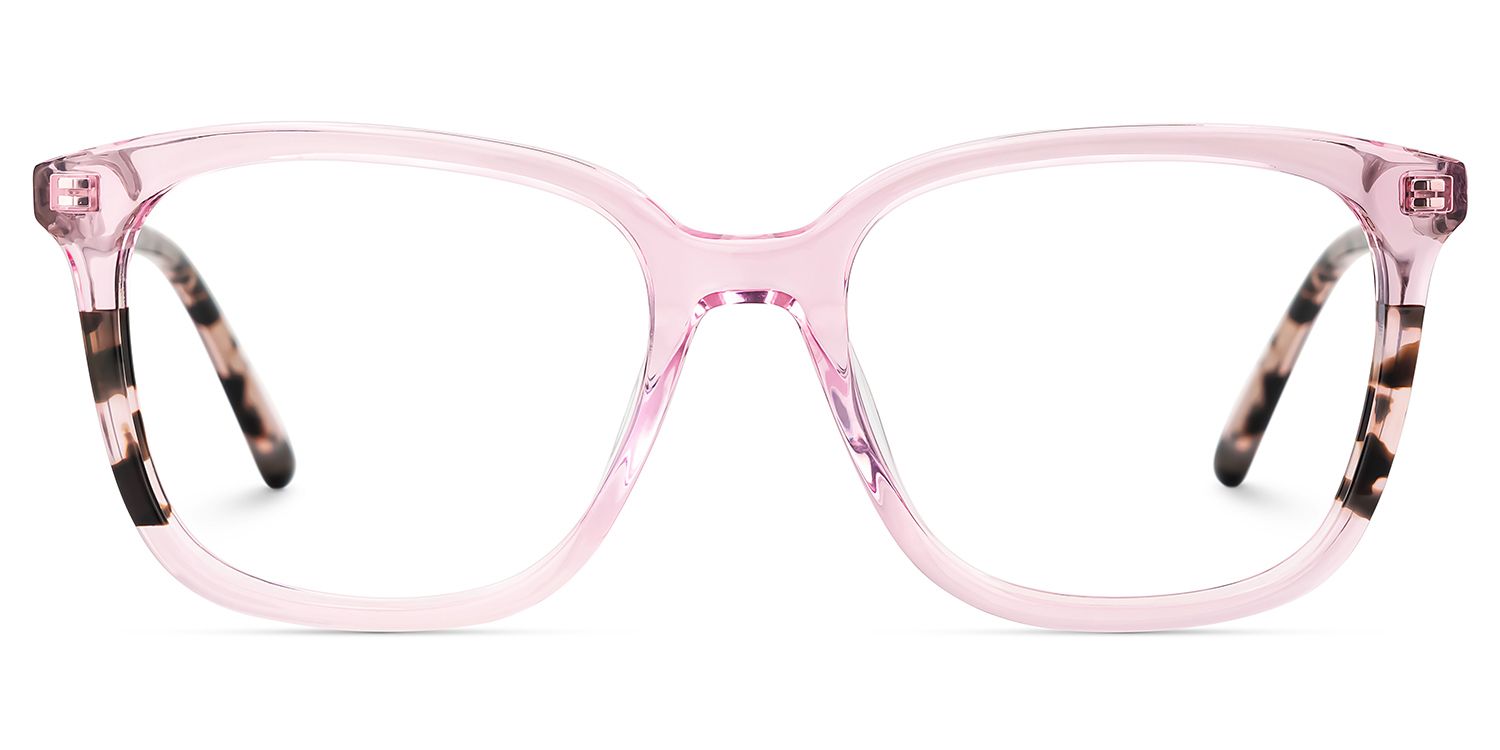 Finnley Acetate Pink Frame Glasses with Square Shape | ZEELOOL Canada1