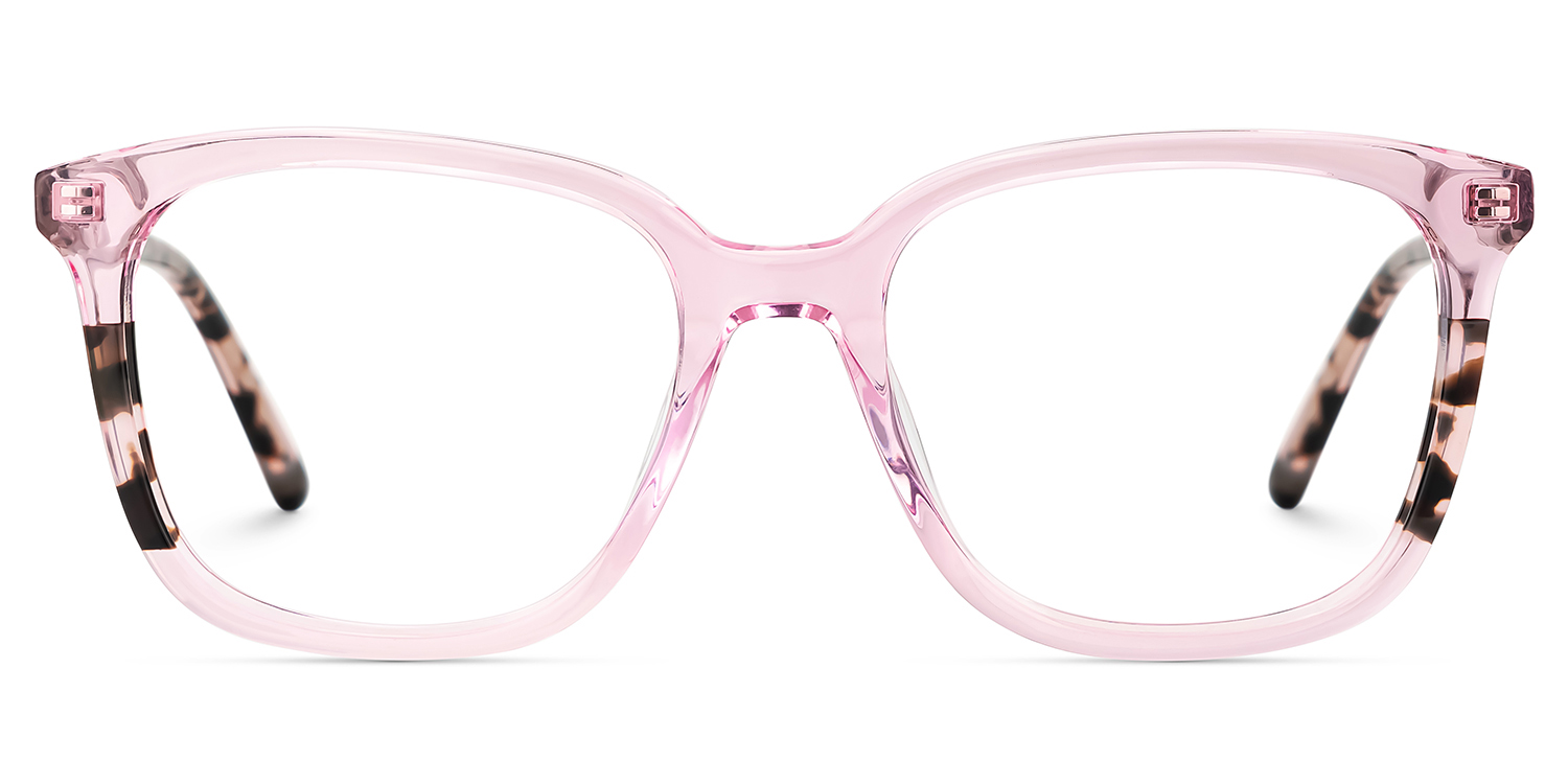 Finnley Acetate Pink Frame Glasses with Square Shape | ZEELOOL Canada1