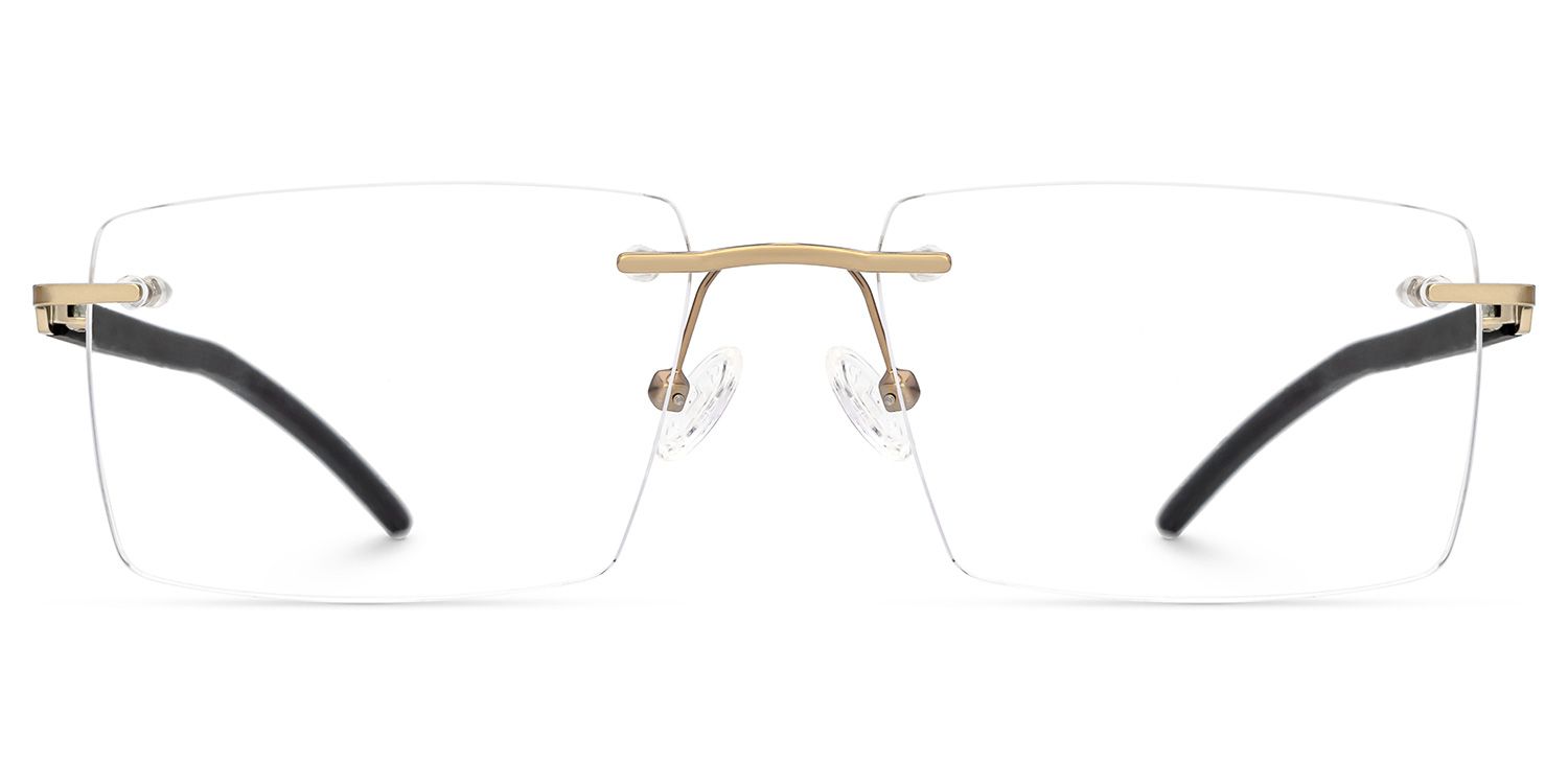 Halstead Rectangle Black Rimless Glasses | ZEELOOL Canada0
