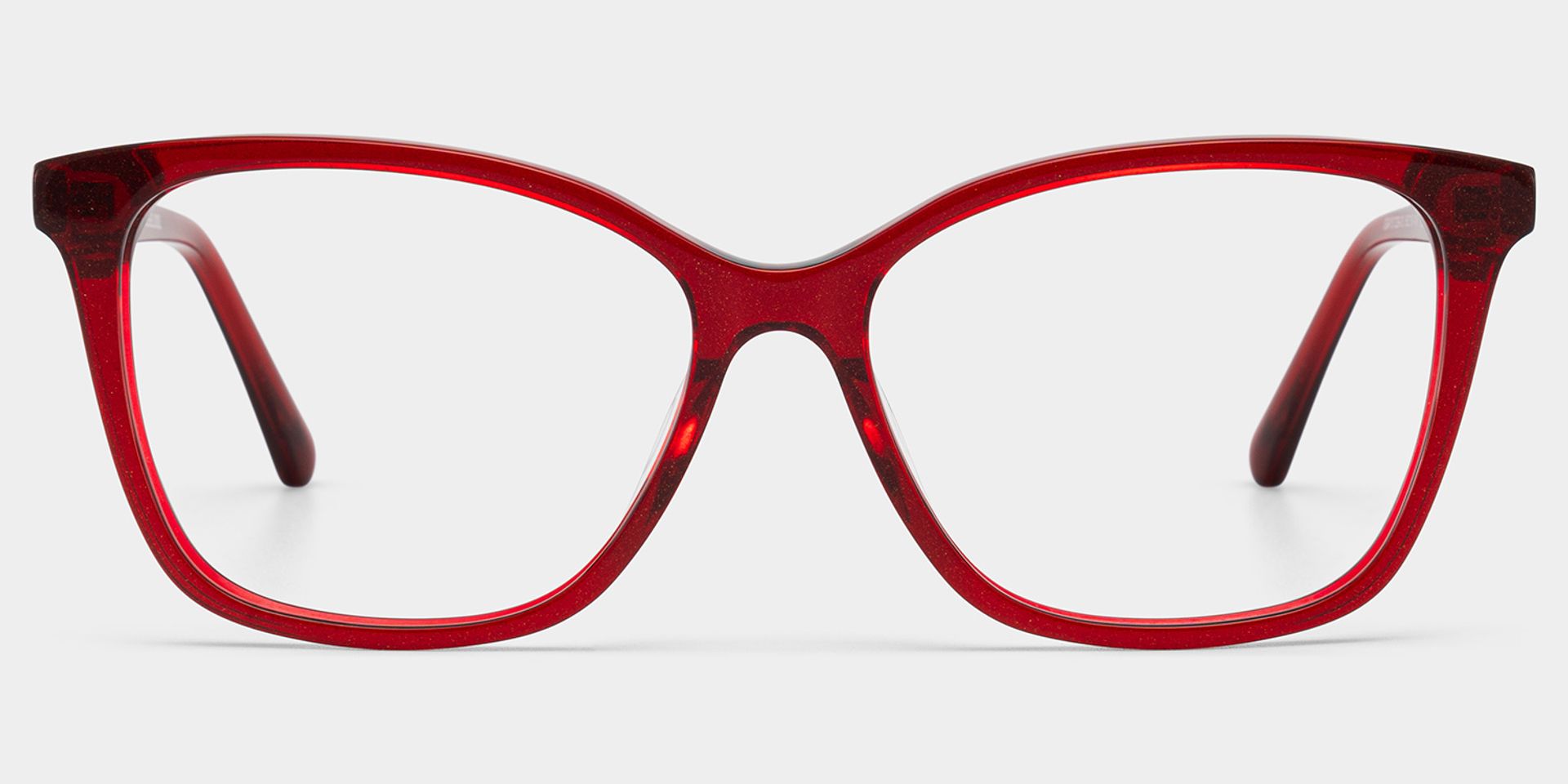 Finnian Red Square Glasses Frames with Black Glitter Fabric | ZEELOOL1