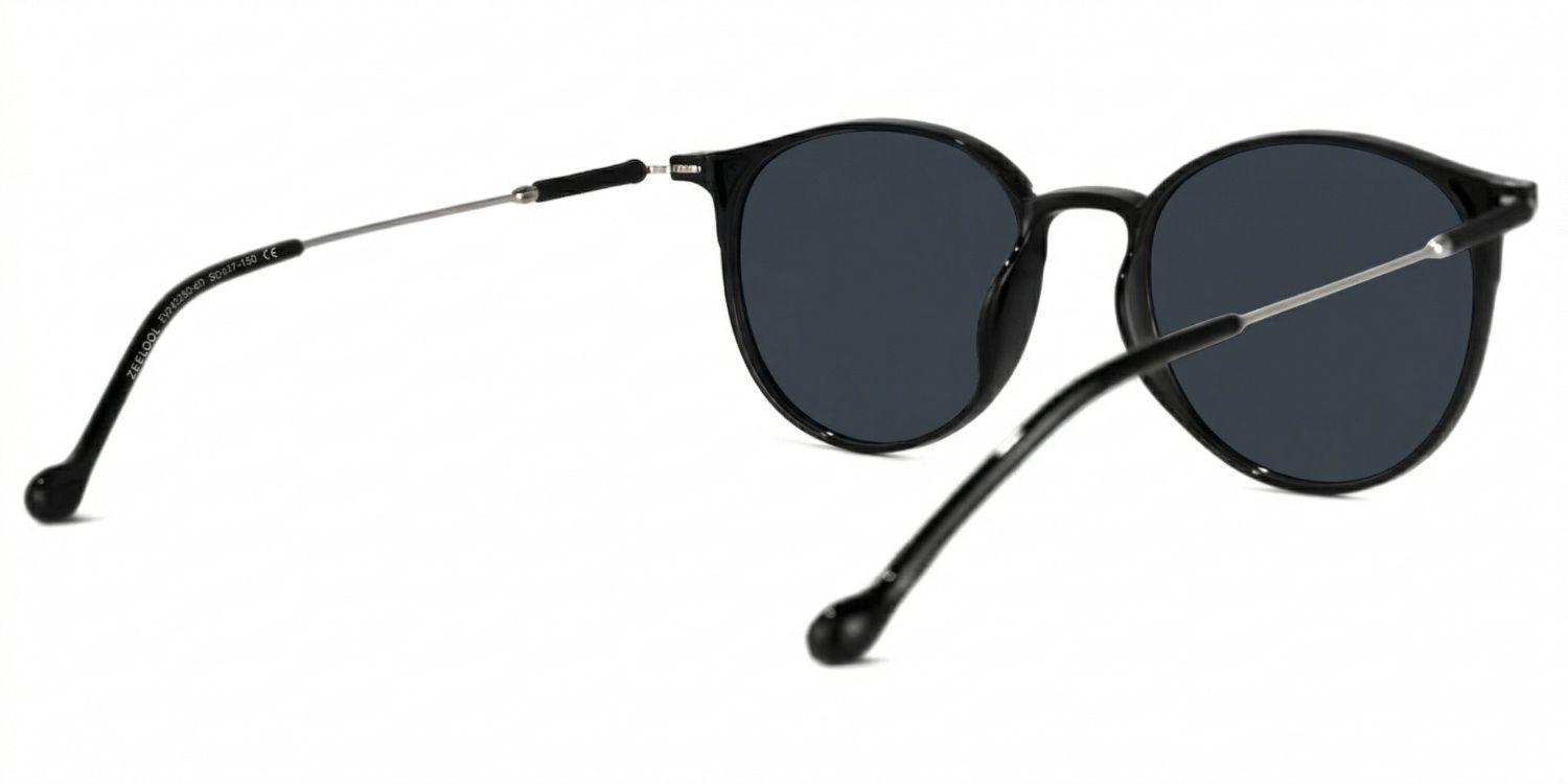 Gamble Round Black Glasses | Zeelool Glasses3