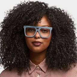 Rubin Square Denim Blue Glasses0