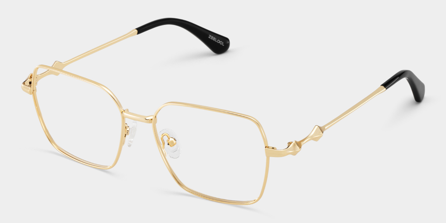 Kayla Geometric Gold Glasses4