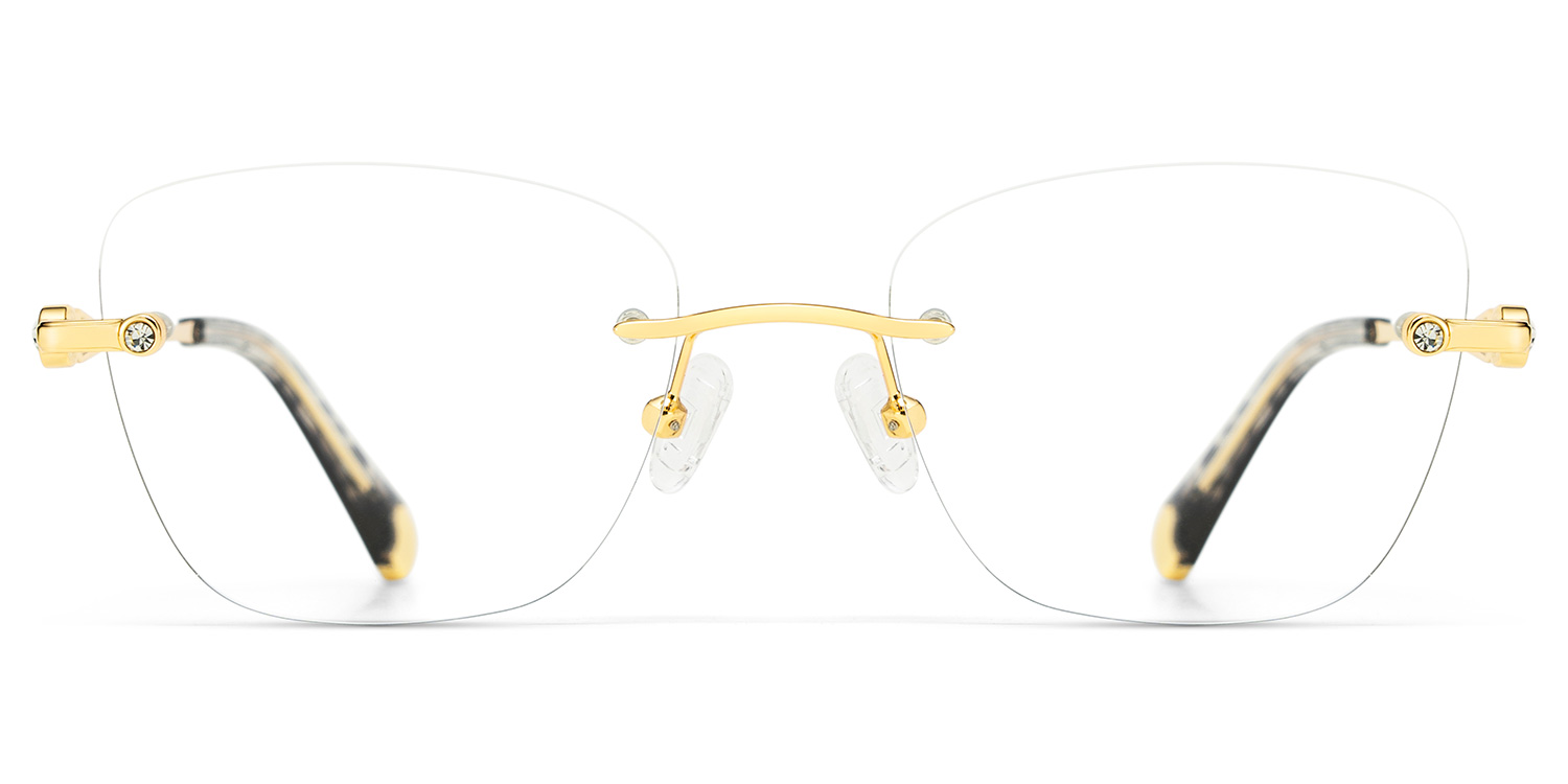Rectangle Gold Eyeglasses- Seth Metal Frame Glasses1