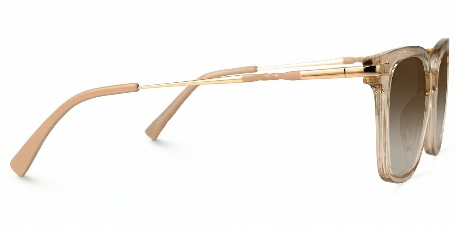 Jacqui Square Beige Eyeglasses and Clear Frame2