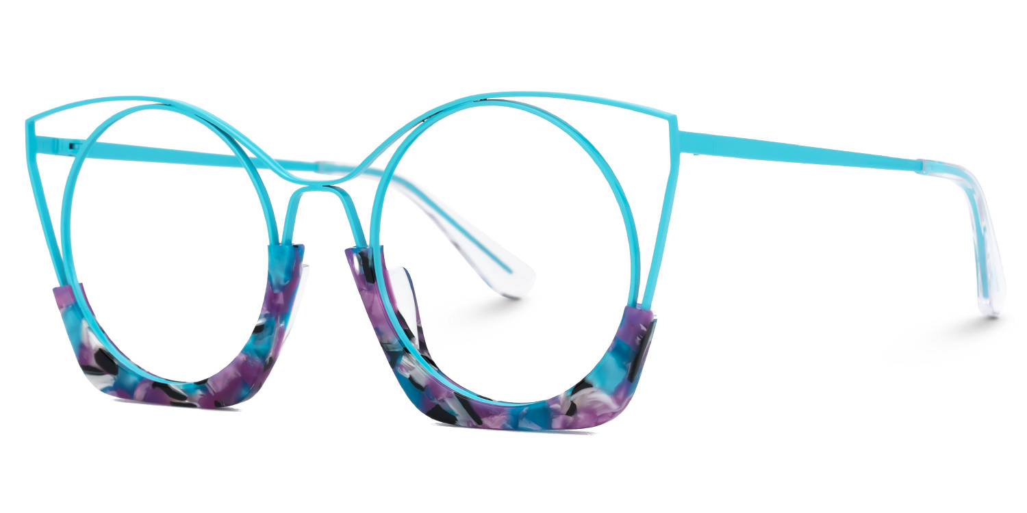 Barbara Cateye Atoll-Blue Glasses1