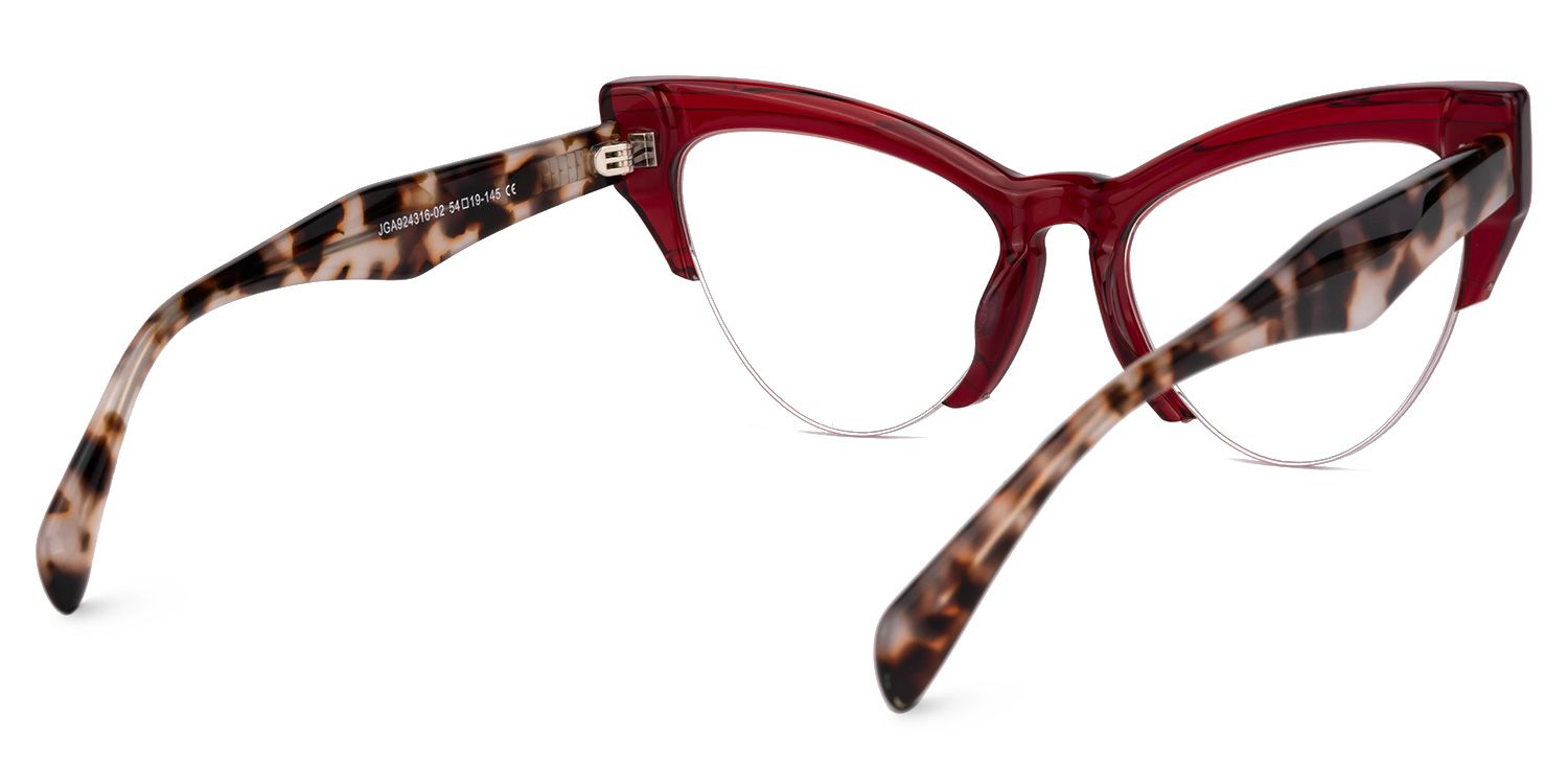 Castealia Red Eyeglasses with Cateye Shape | ZEELOOL Canada3