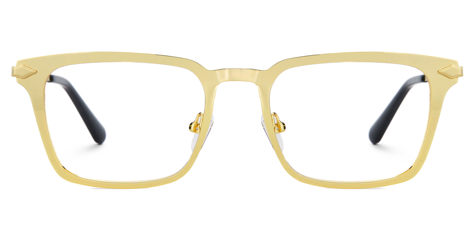 Gold Metal Frame Glasses With a Rectangle Shape1