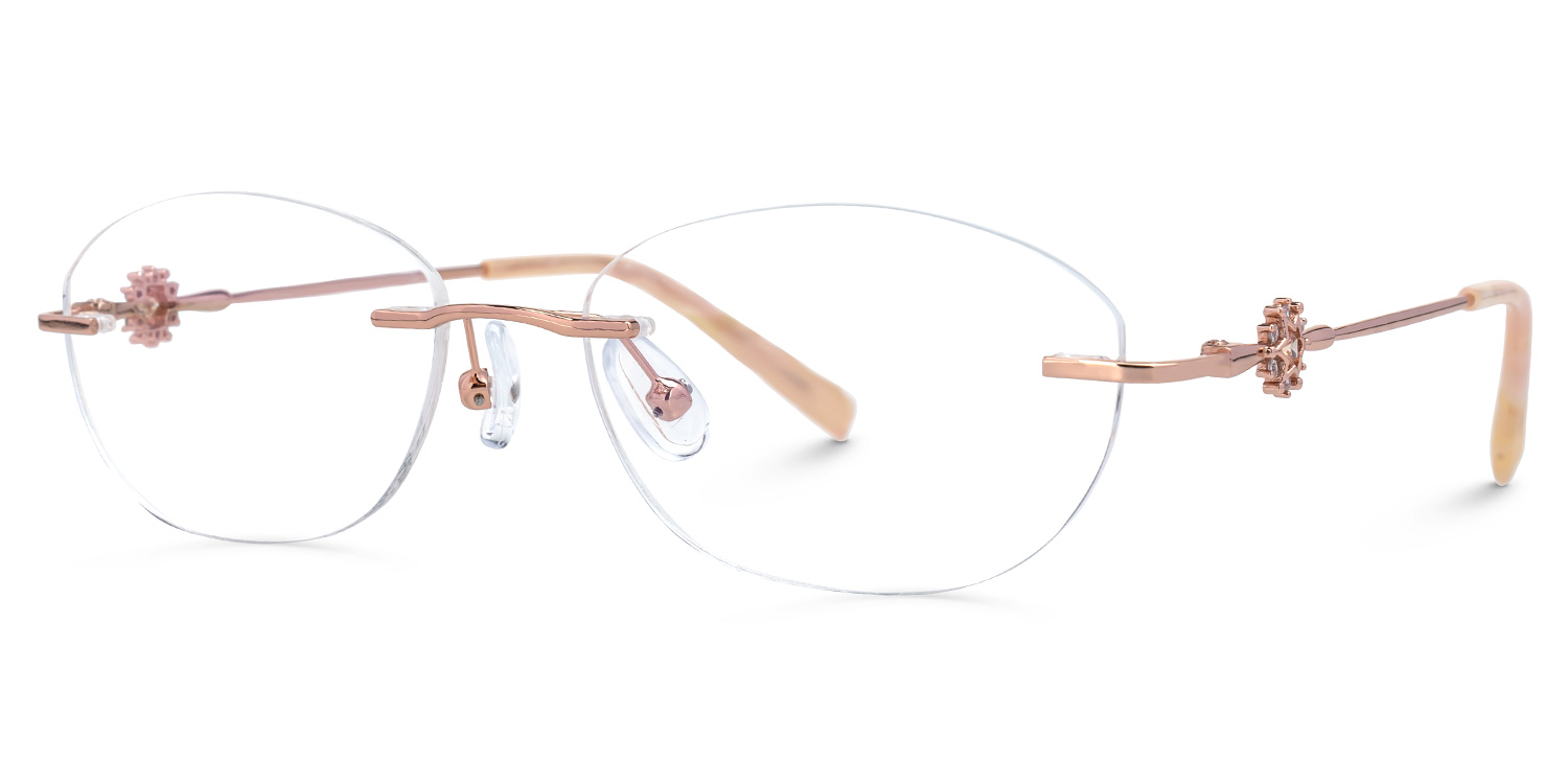 Rimless Keyla Eyeglasses with metal for women -Zeelool Glasses1