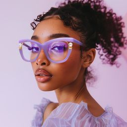 Pearl Cateye Purple Glasses8