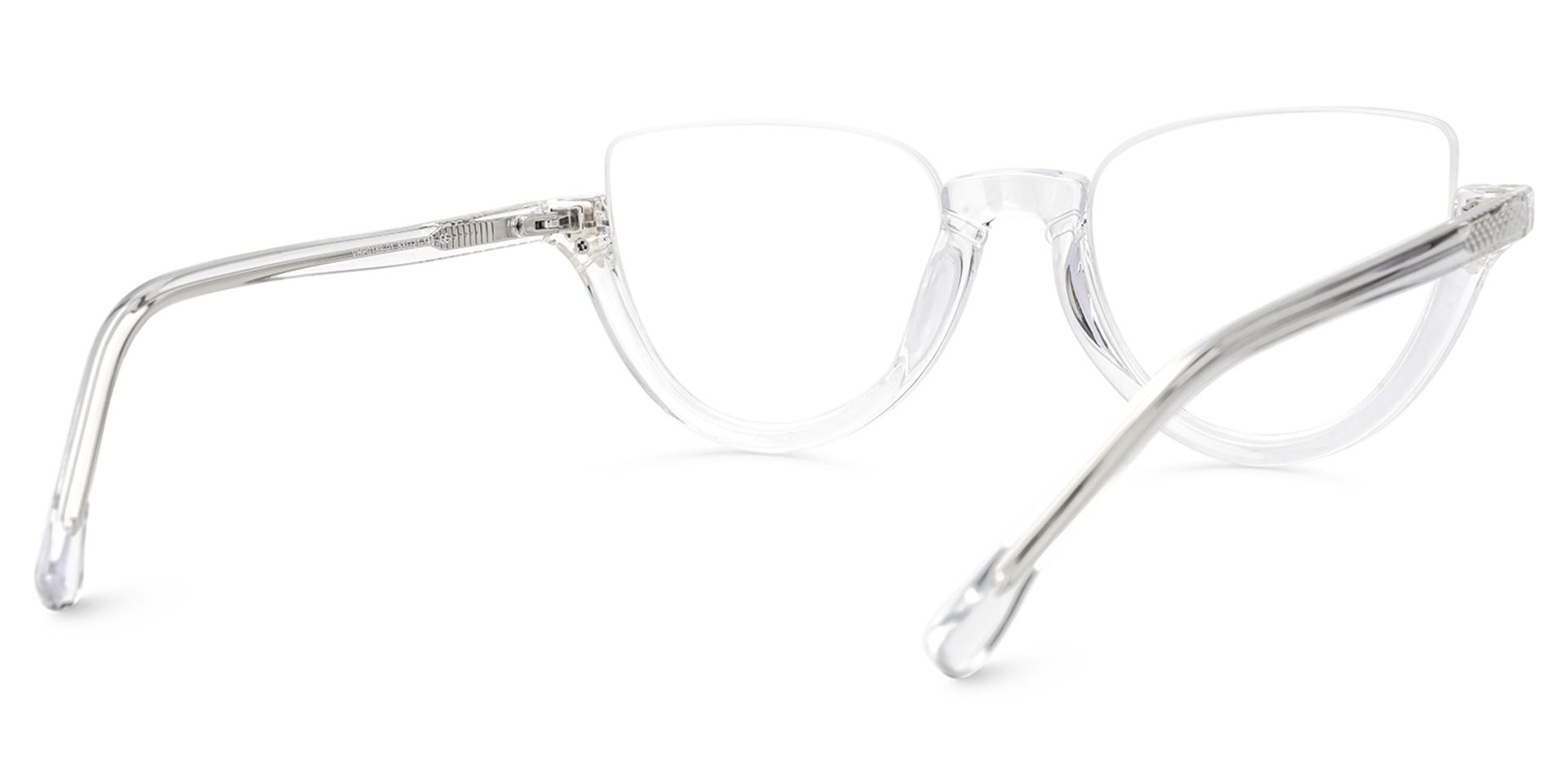Felicia Clear Semi-Rimless Cat Eye Glasses for Women3