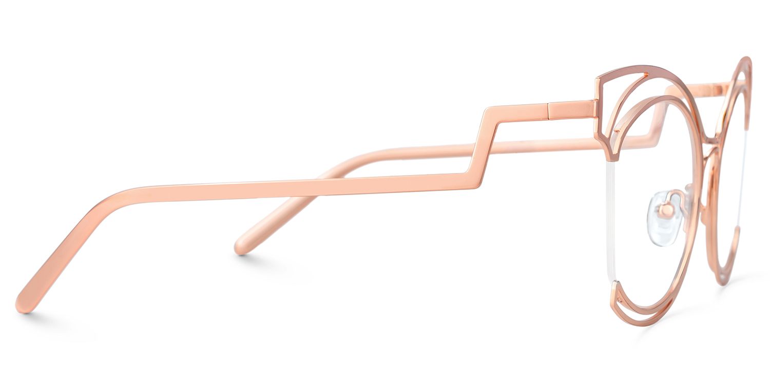 Semi-rim Murphy Glasses with Pink for women -Zeelool Glasses2