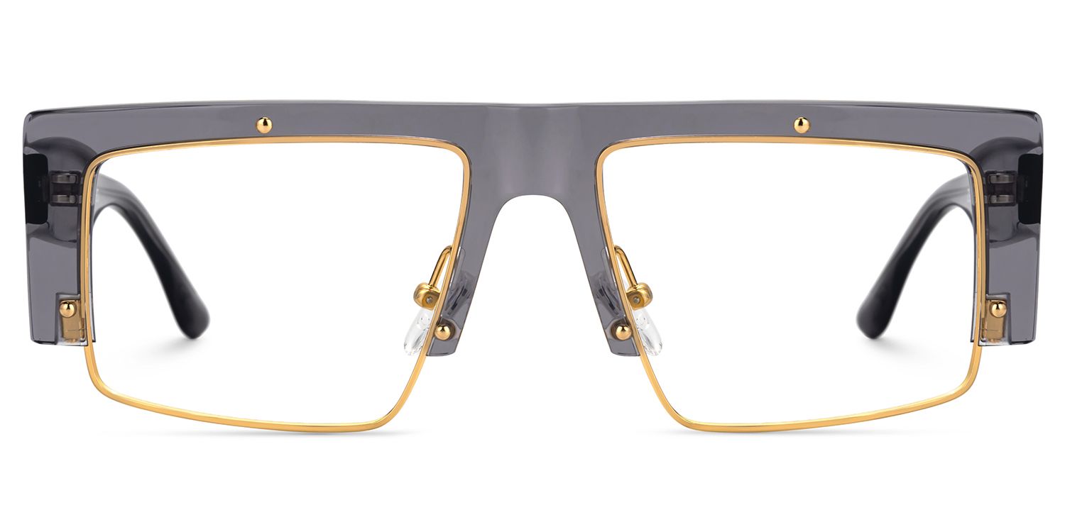 Maldonado Rectangle Grey Transparent Glasses | ZEELOOL Canada1