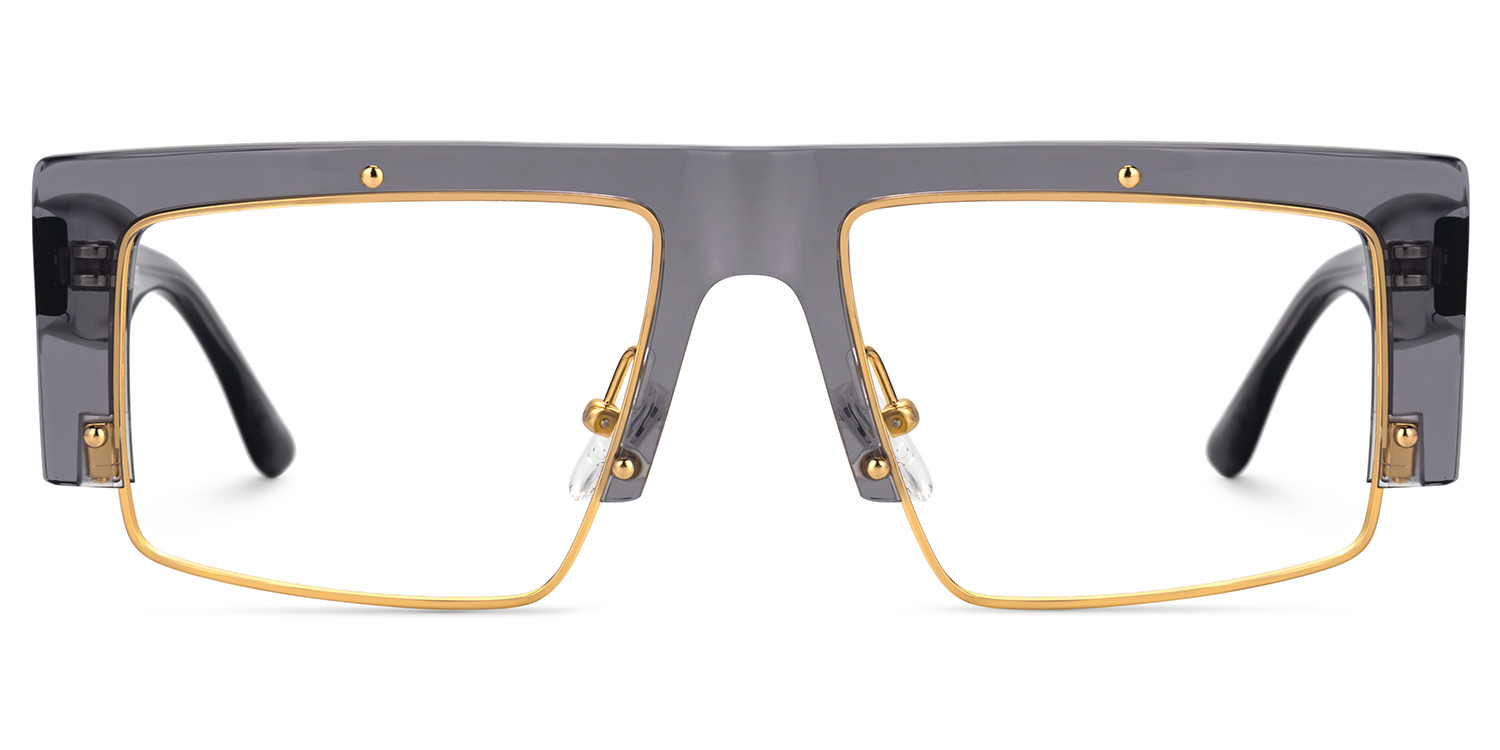 Maldonado Rectangle Grey Transparent Glasses | ZEELOOL Canada1