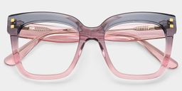 Minguela Square Gray Pink Glasses2
