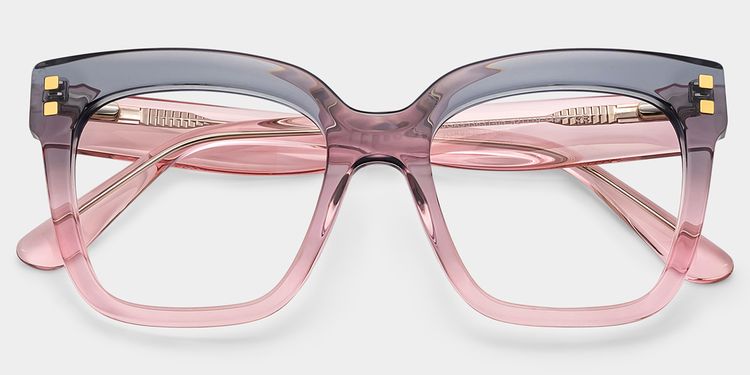 Minguela Square Gray Pink Glasses