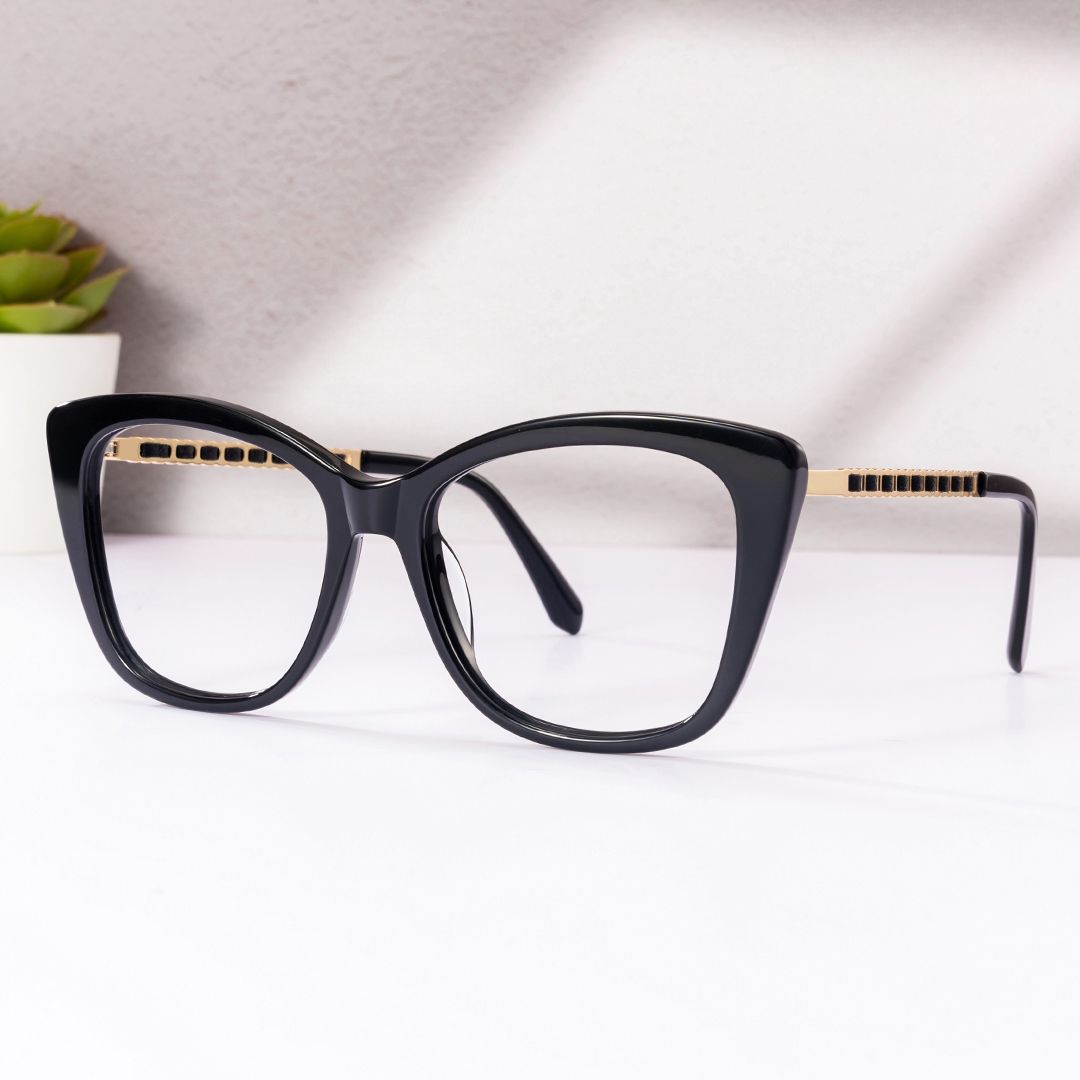 Deangela Women's Black Frame Eyeglasses  | ZEELOOL Canada0