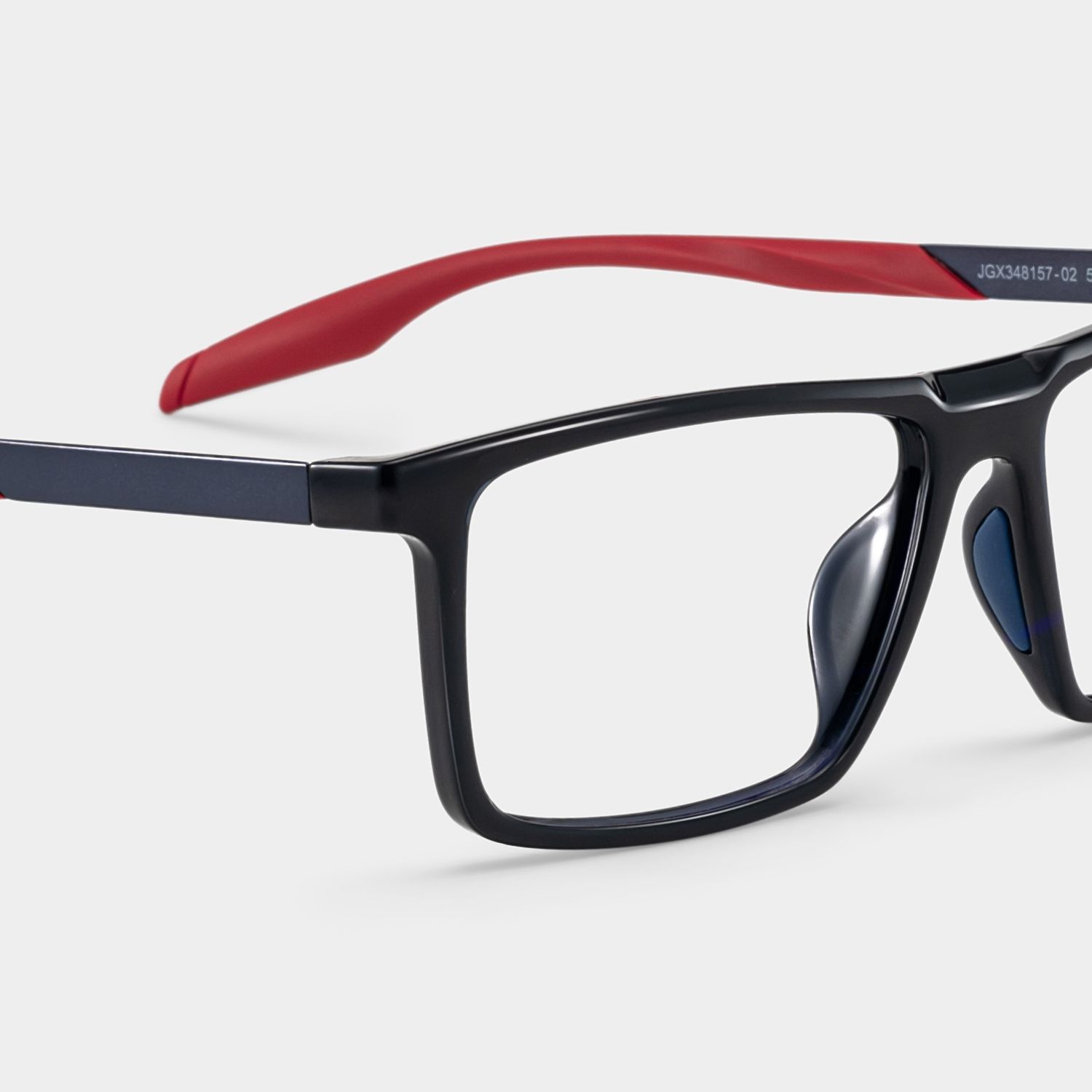Active Blue Red Frame Glasses with Rectangle Frame Online | ZEELOOL5