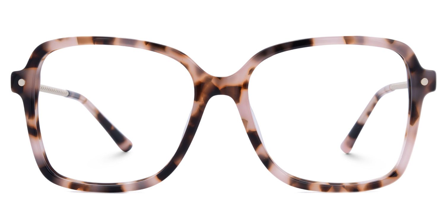 Thin Frame Square Glasses With Pink Tortoise On Sale0