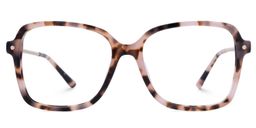 Monica Square Pink Tortoise Glasses0