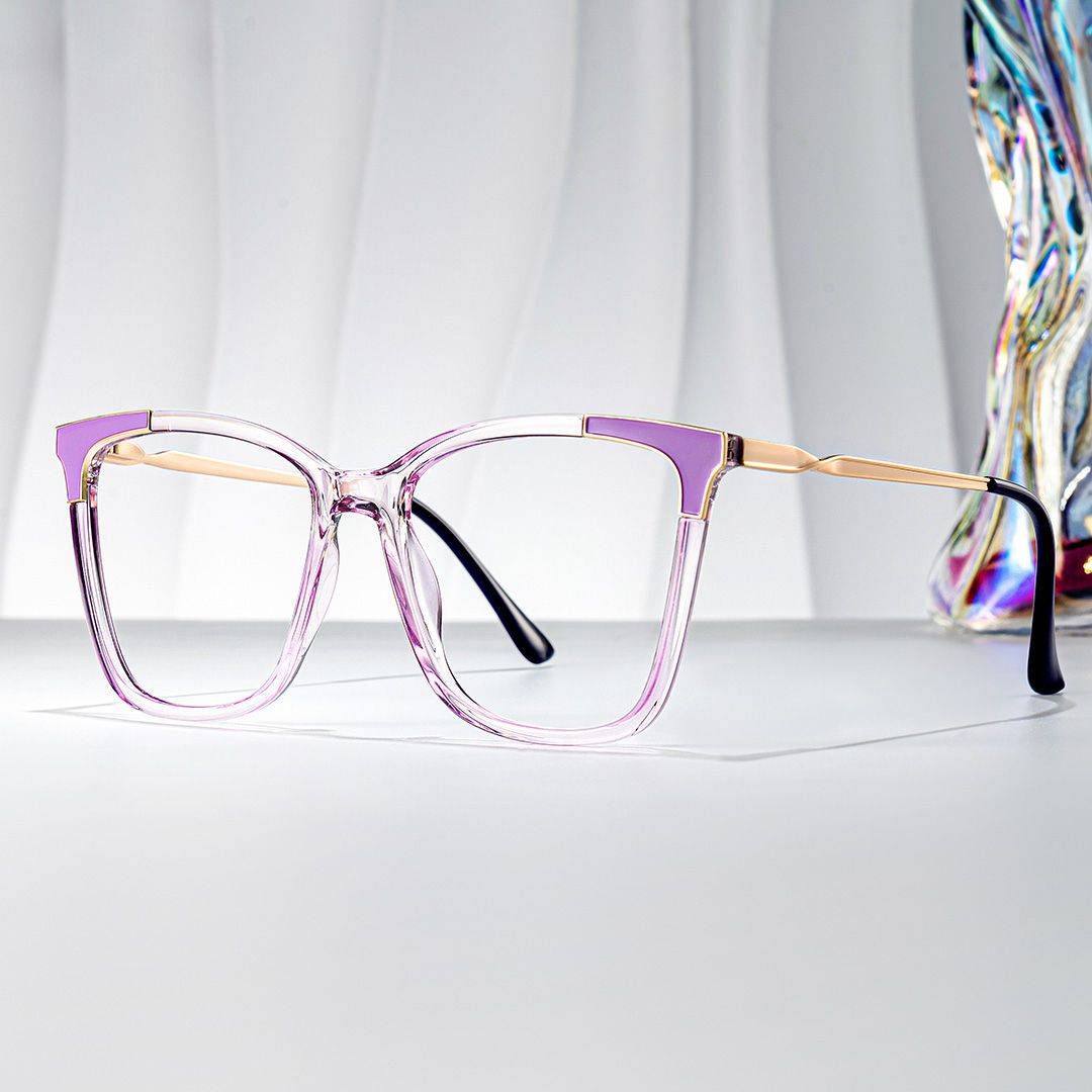 Purple Square Frame Glasses0