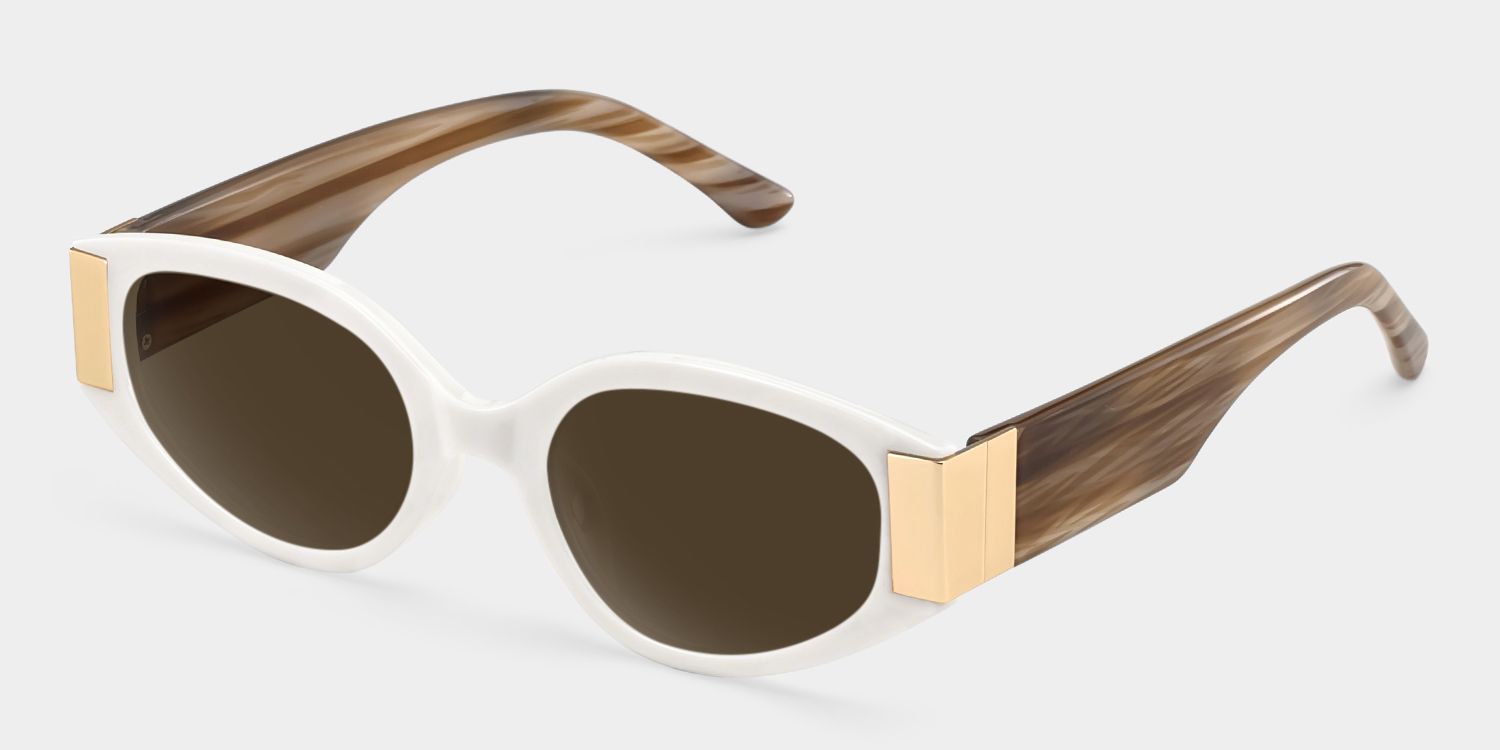 Havana White Brown Cat Eye Sunglasses to Frame Your Face | ZEELOOL CA2
