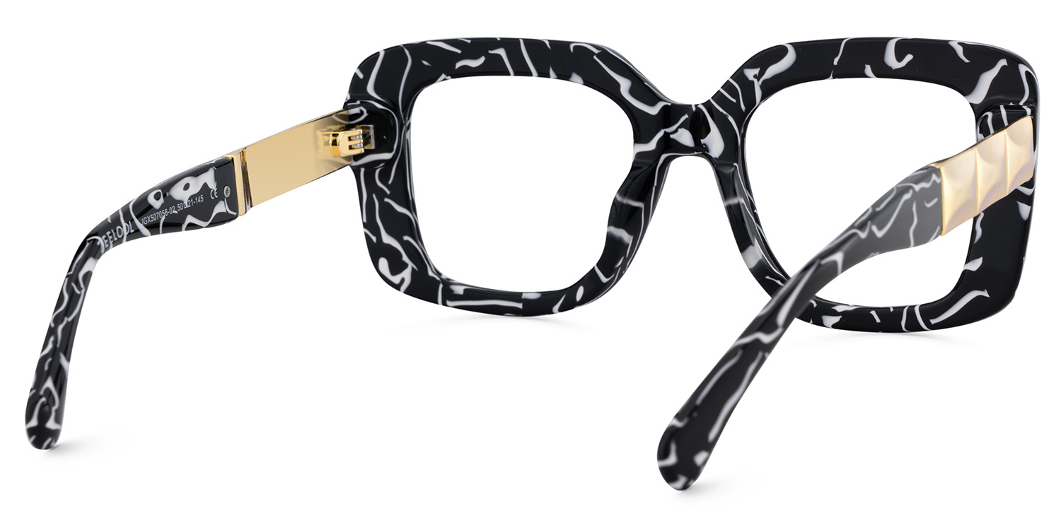 Oversized Thick Square Cow Pattern Frame Glasses5