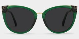 Dalton Cat Eye Dark Green Sunglasses0