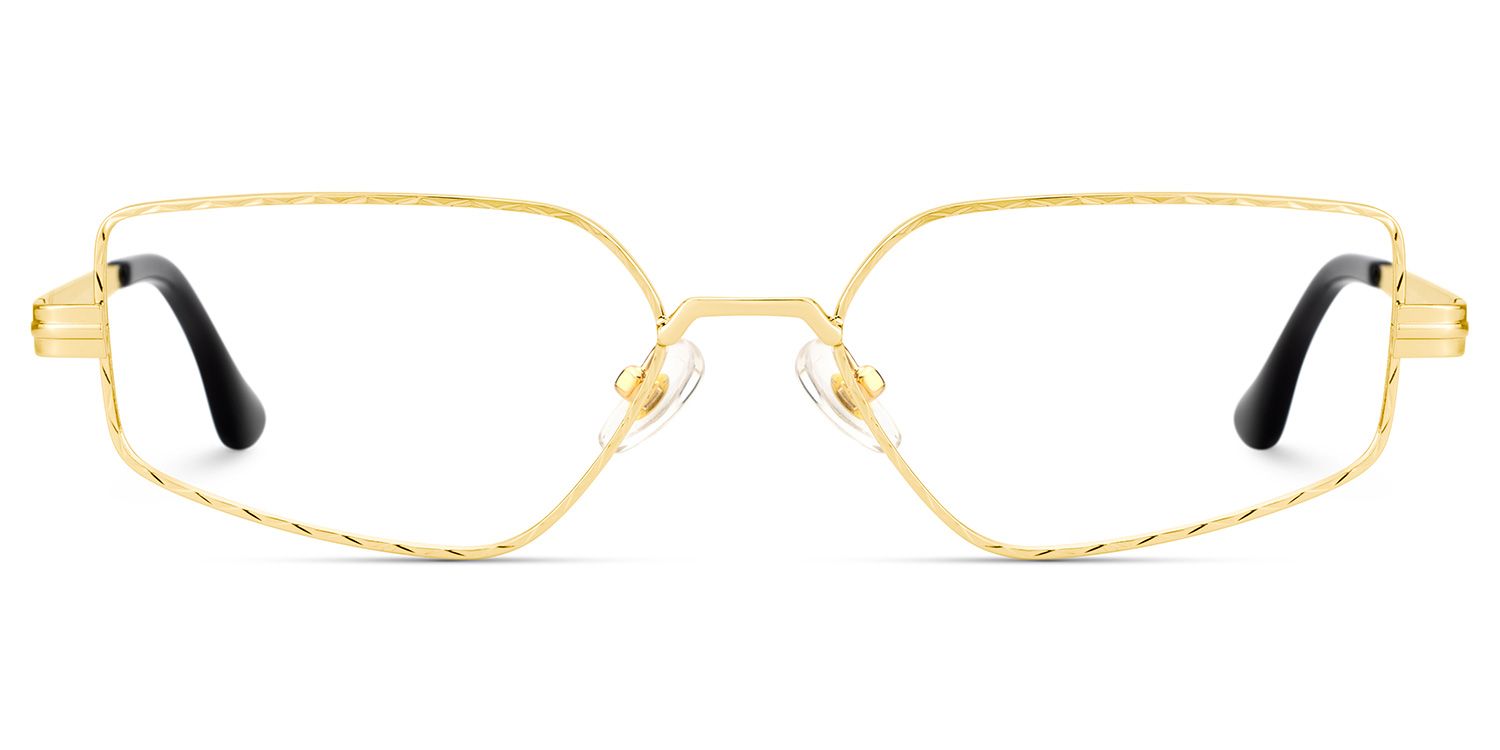 Rectangle Gold Eyeglasses- Lyle Metal Frame Glasses0