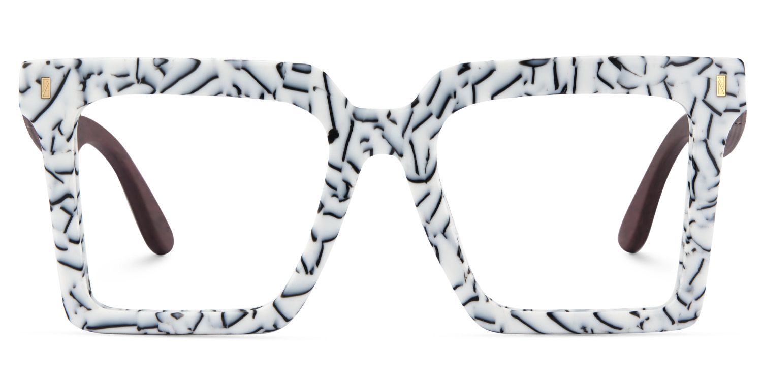 Retro Square Glasses Frames With Wood Temples - Zeelool Glasses1
