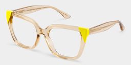 Mirta Square Beige Yellow Glasses2