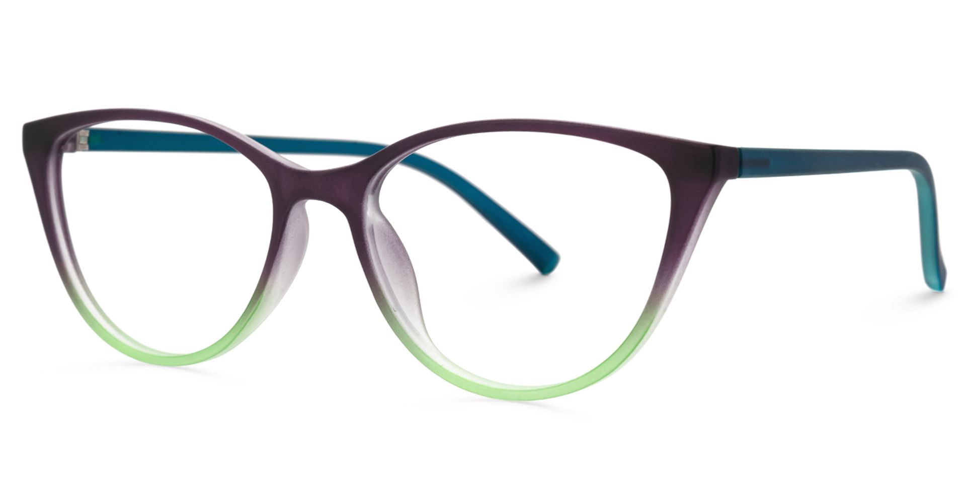 Lucy Cat-Eye Purple-Green Frame Glasses | ZEELOOL Canada1