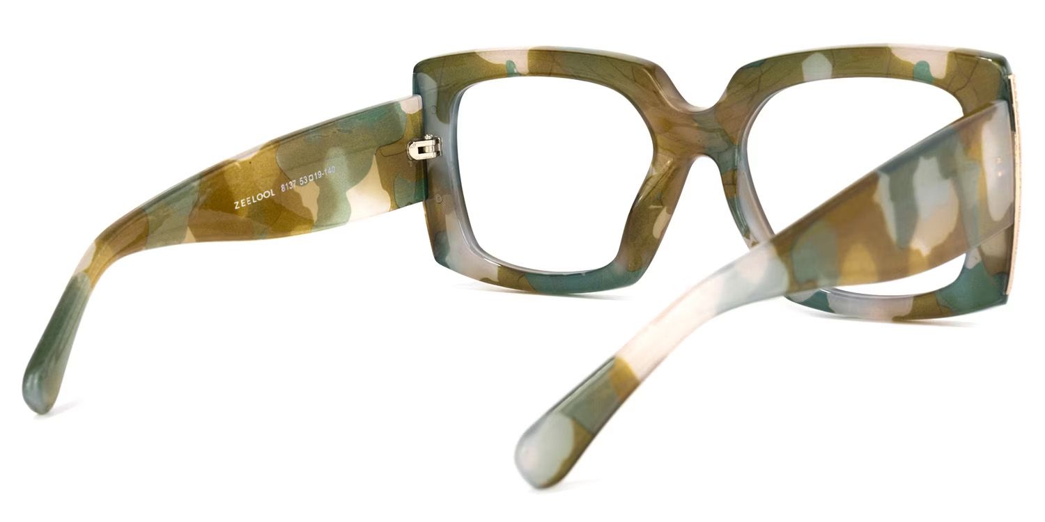 Yael Square Wide Olive Glasses and Big Frames4