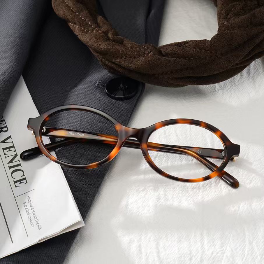 Oval Tortoise Eyeglasses- Everly Acetate Frame Glasses2