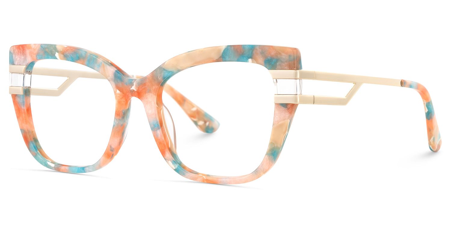 Kieran Eyeglasses in Rectangle Multicolor Frame | Zeelool3