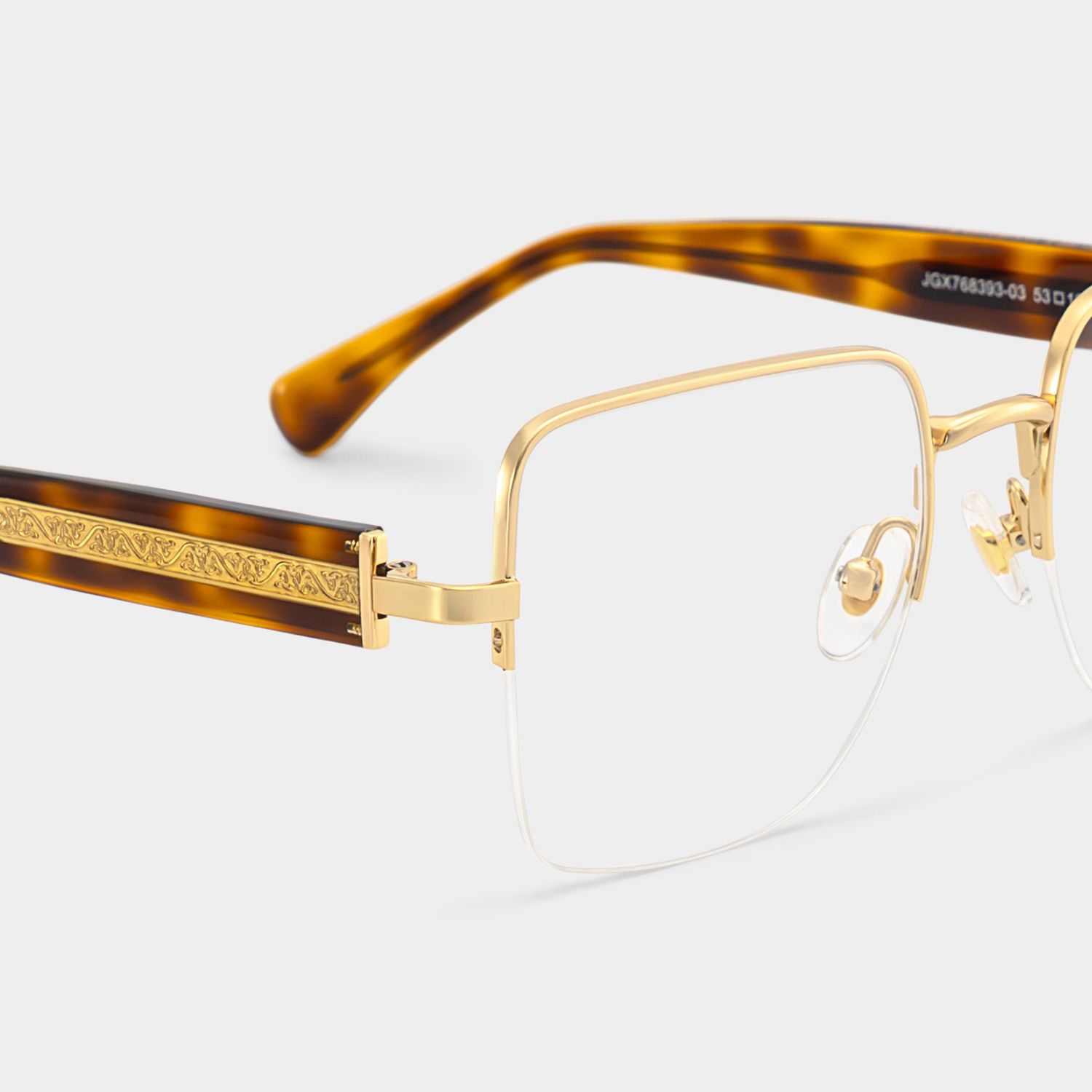 Lauren Gold Tortoise Frame Glasses with Square Frame Online | ZEELOOL4