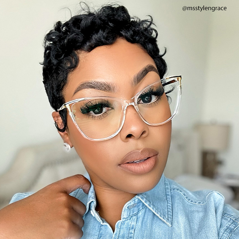 ZEELOOL Yomary Cateye Crystal Glasses