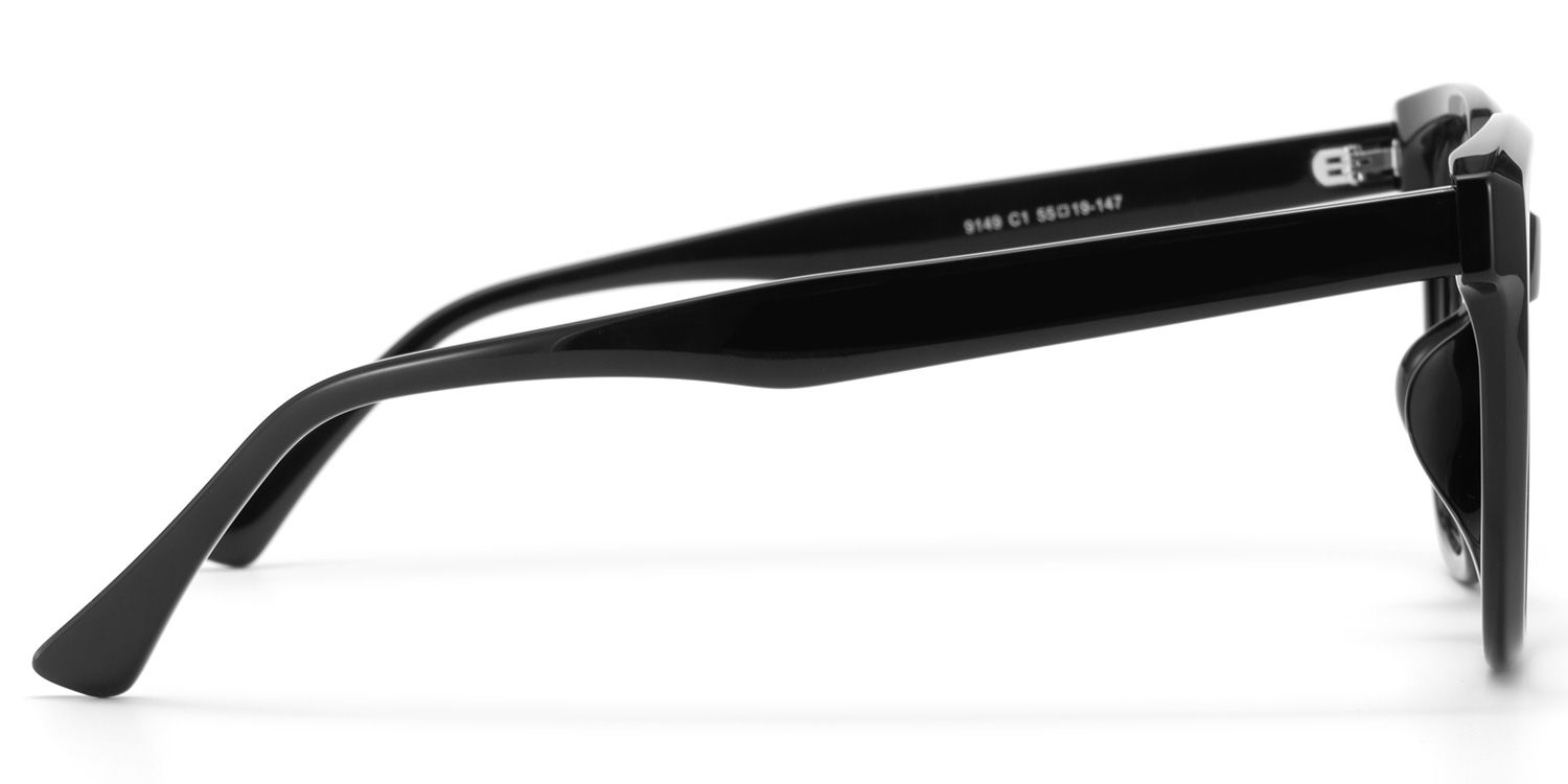 Mirage Black Geometric Polarized Sunglasses for Driving | ZEELOOL CA3