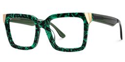 Shernia Square Green-Floral Glasses1
