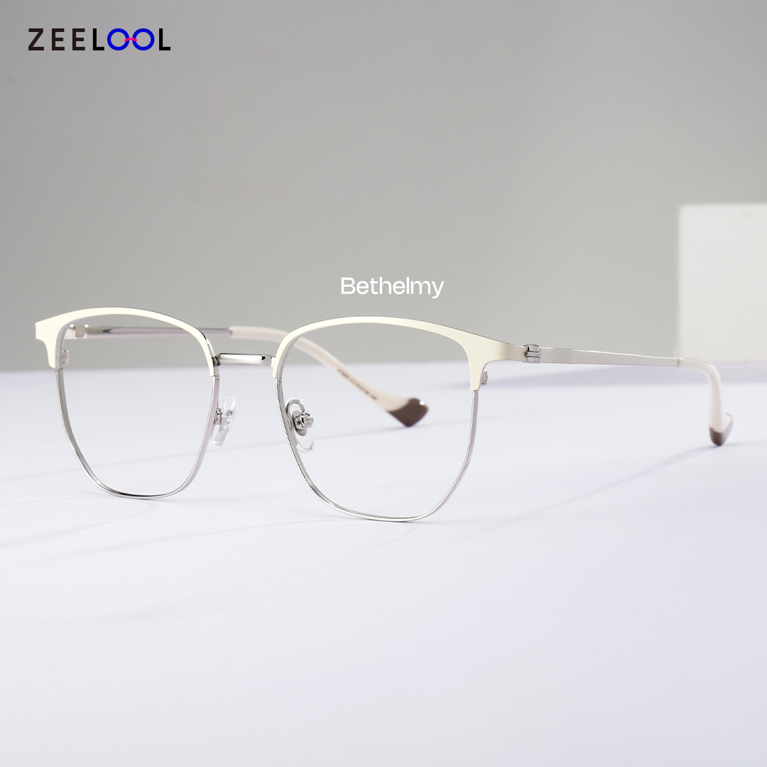 White Browline Glasses With High-quality Material0